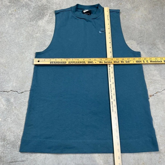 Nike Womens Sleeveless Tank Top Tunic Shirt Jersey Heavy Knit Medium Blue - Picture 7 of 8